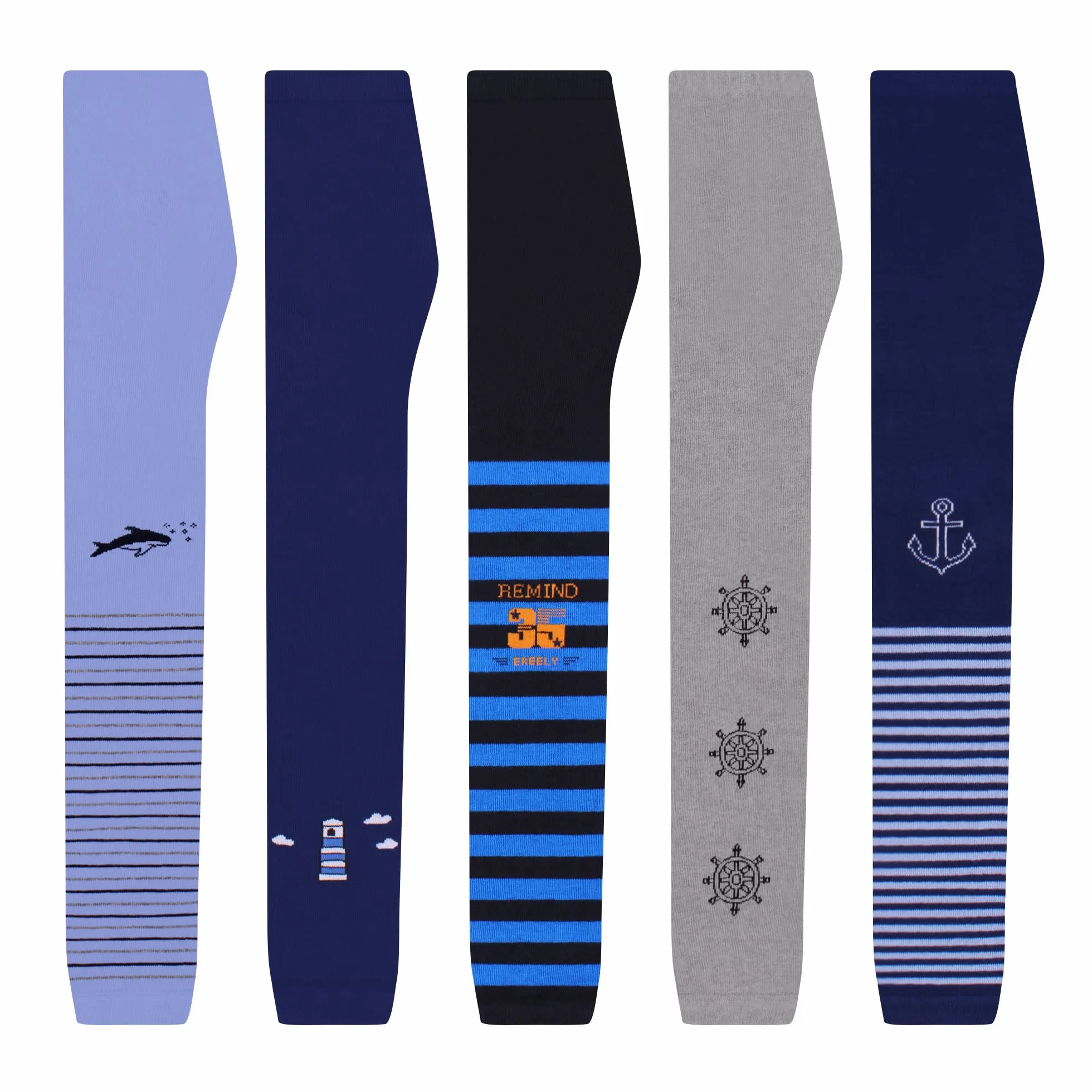 L&K-II Paquete de 5 Leggings para niños Pantalones para niños Pantalones Otoño Primavera Algodón hasta el Tobillo 2752