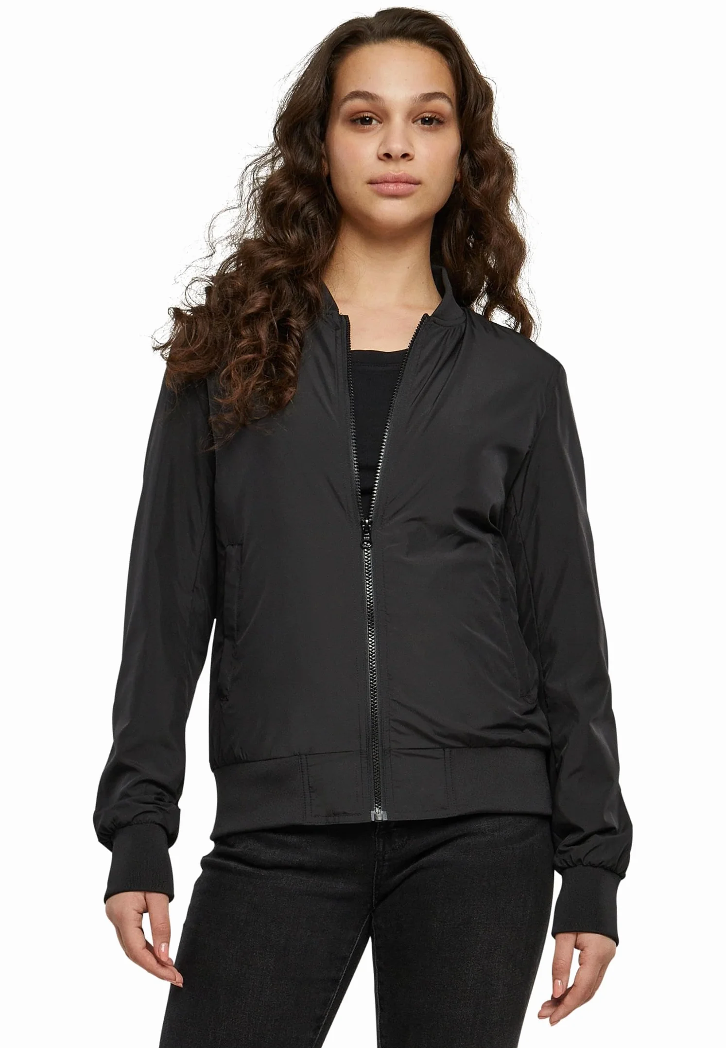 URBAN CLASSICS Chaqueta Bomber para Mujer con Bolsillos, Chaqueta Entretiempo otoño y primavera, Cazadora Acolchada de Corte Old School