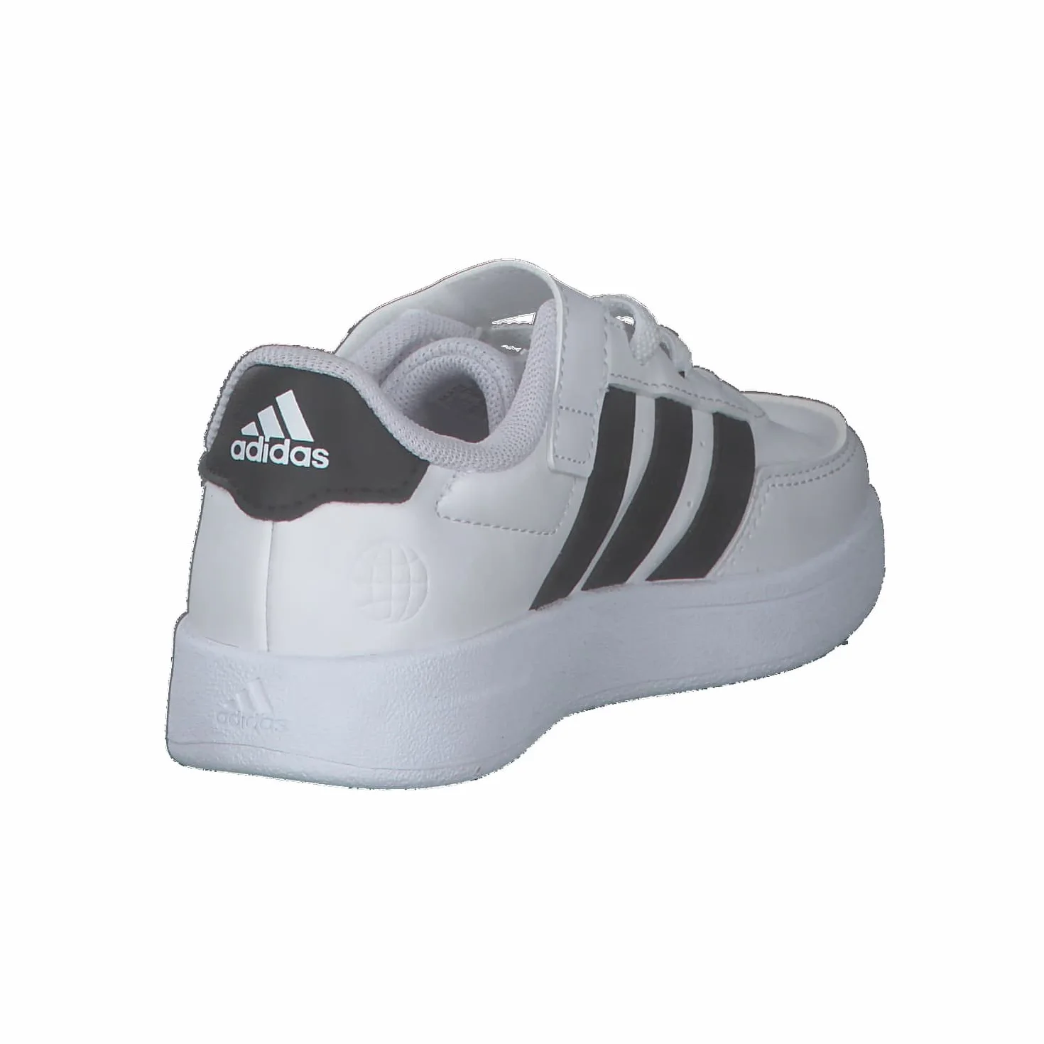 Adidas Breaknet Lifestyle Court Elastic Lace Top Strap Shoes, Cloud White/Core Black, 33 EU