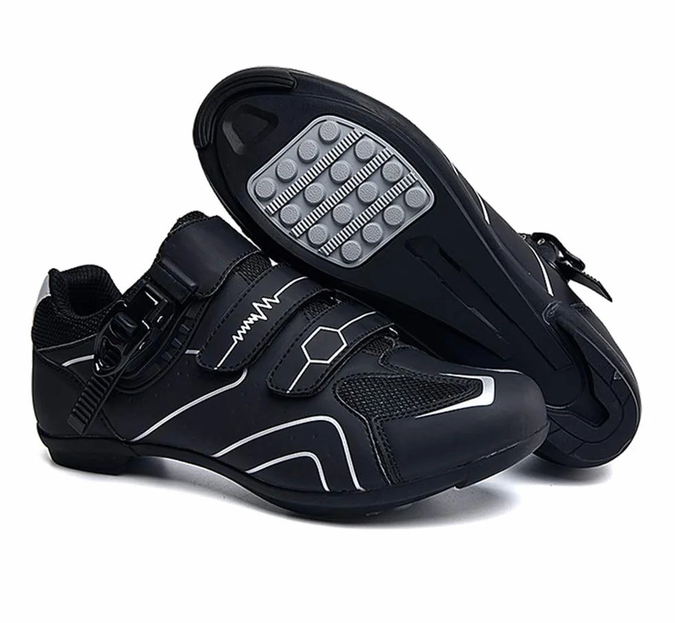 Earnmore Zapatillas de Ciclismo Antideslizantes, Zapatillas de Bicicleta de Carretera y Montaña de Fibra de Carbono Transpirables, Zapatillas Deportivas Asistidas con Tiras Reflectantes