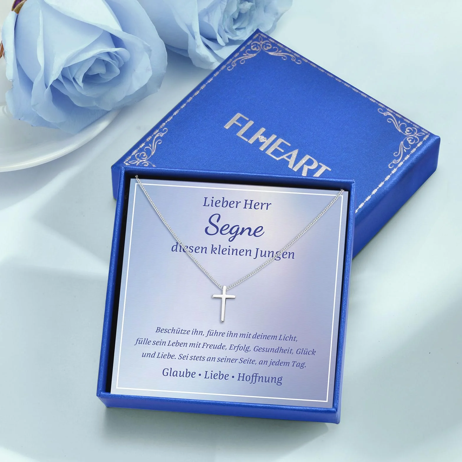Regalos de comunión para niñas Cruz Cadena – Collar de plata auténtica con colgante de cruz, cadena de cruz de plata de ley 925 Tauf confirmación nacimiento primera comunión confirmación bautizo