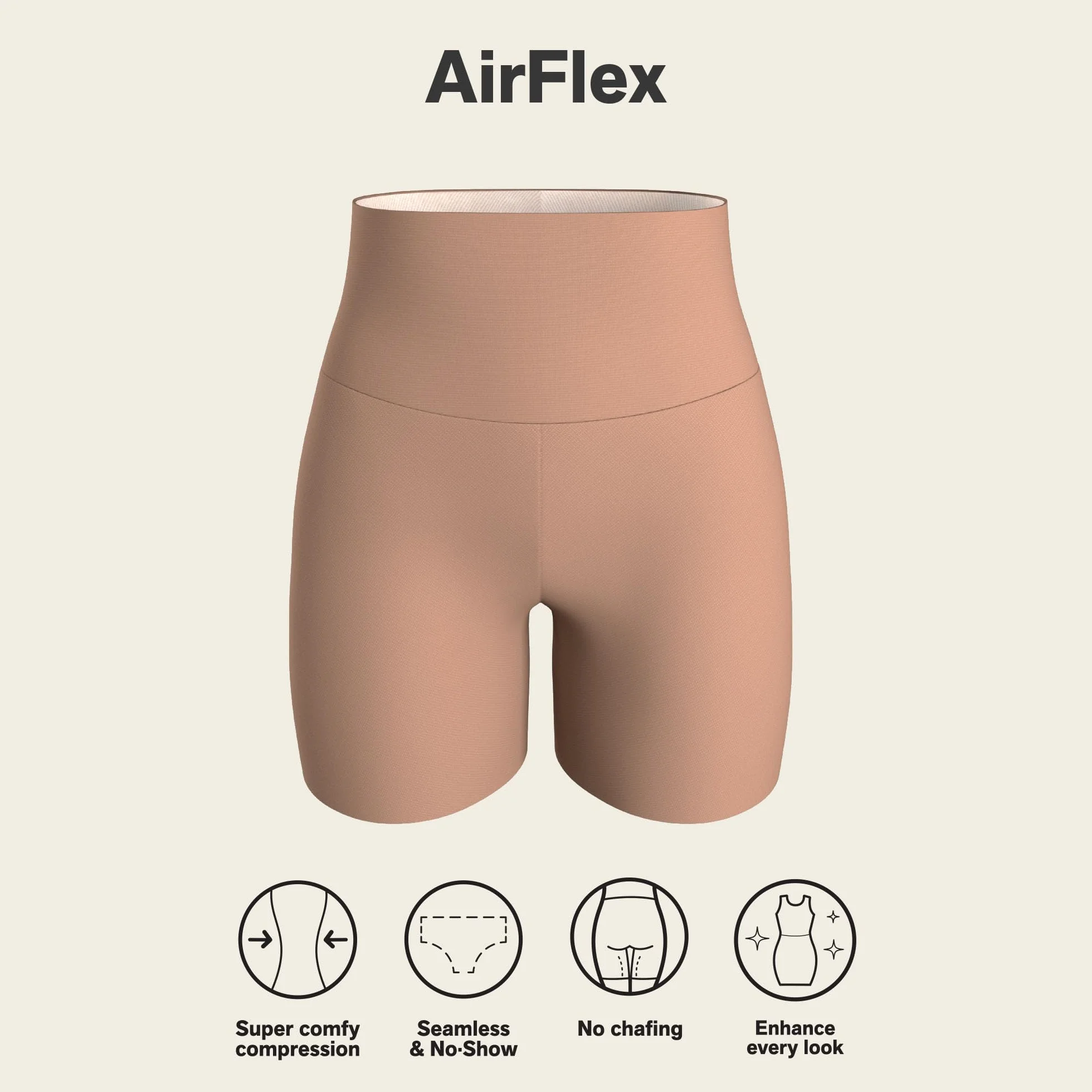 Leonisa Braga para Mujer Antirozaduras de Muslos Tipo Short Realza Gluteos - Bragas Faja Invisible para Vestido