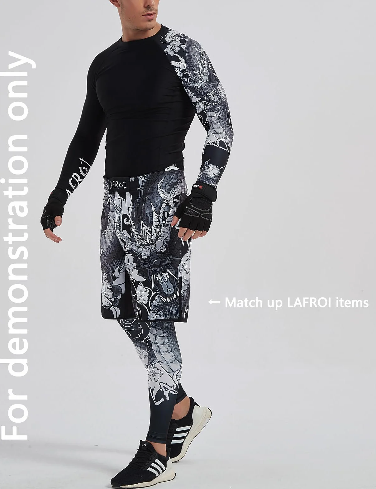 LAFROI Pantalones Cortos de Entrenamiento para Hombre MMA Cross-Training