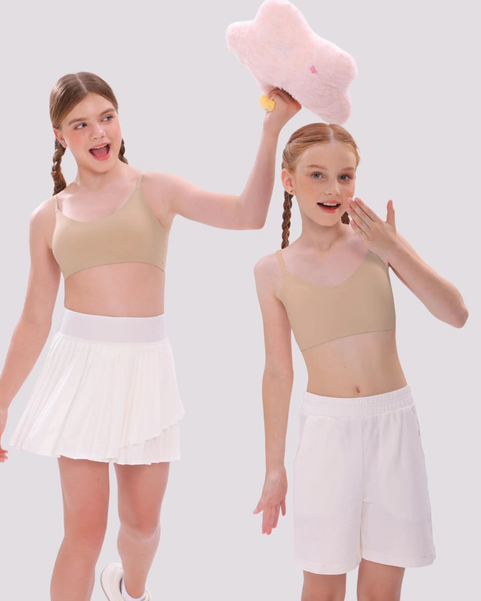 SALIA Girl Sujetadores de Entrenamiento para niñas con Acolchado Fijo Suave, sin Costuras, Deportivos para niñas de 10 a 16 años, diseño de Correa Ajustable