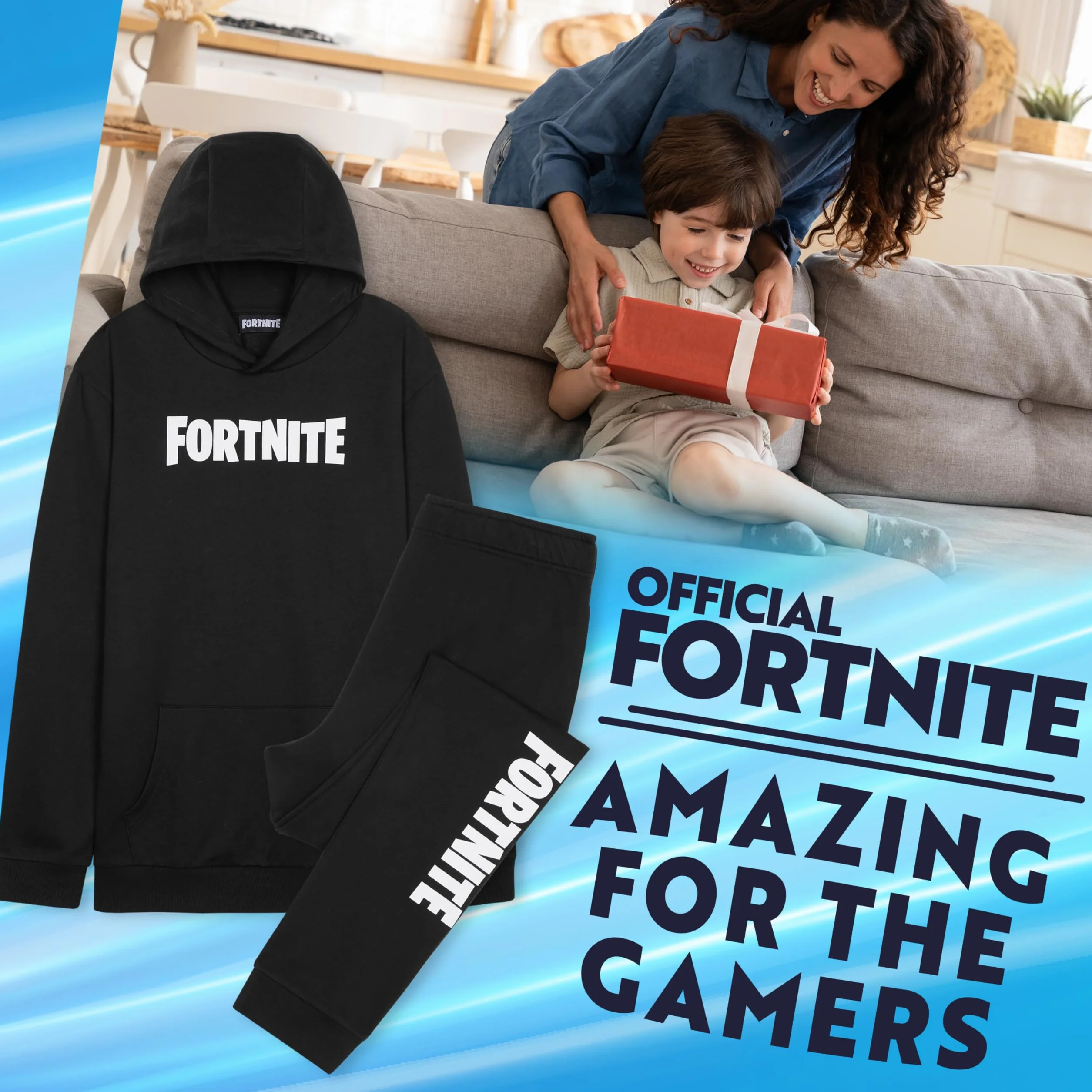 Fortnite Chándal Niño Sudadera con Capucha y Pantalón Ropa Deportiva Infantil Cálida