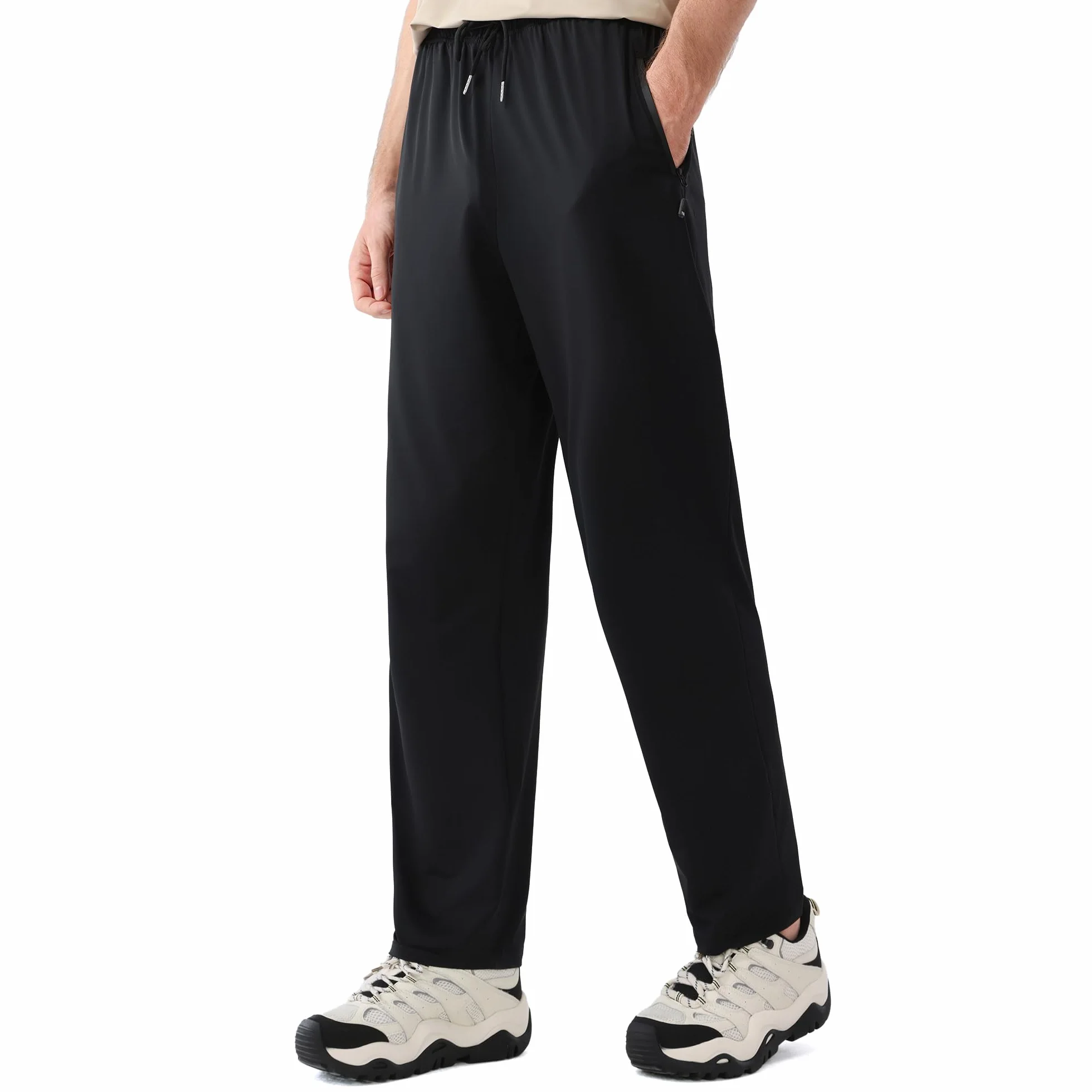 Pantalón Chándal Hombre Pack de 1/2 Tela Ligera Pantalones Deportes Running Secado Rápido Cremallera Bolsillos Elástica Pants Fitness Gimnasio Gym Atletismo Transpirable Entrenamiento Sin Puño