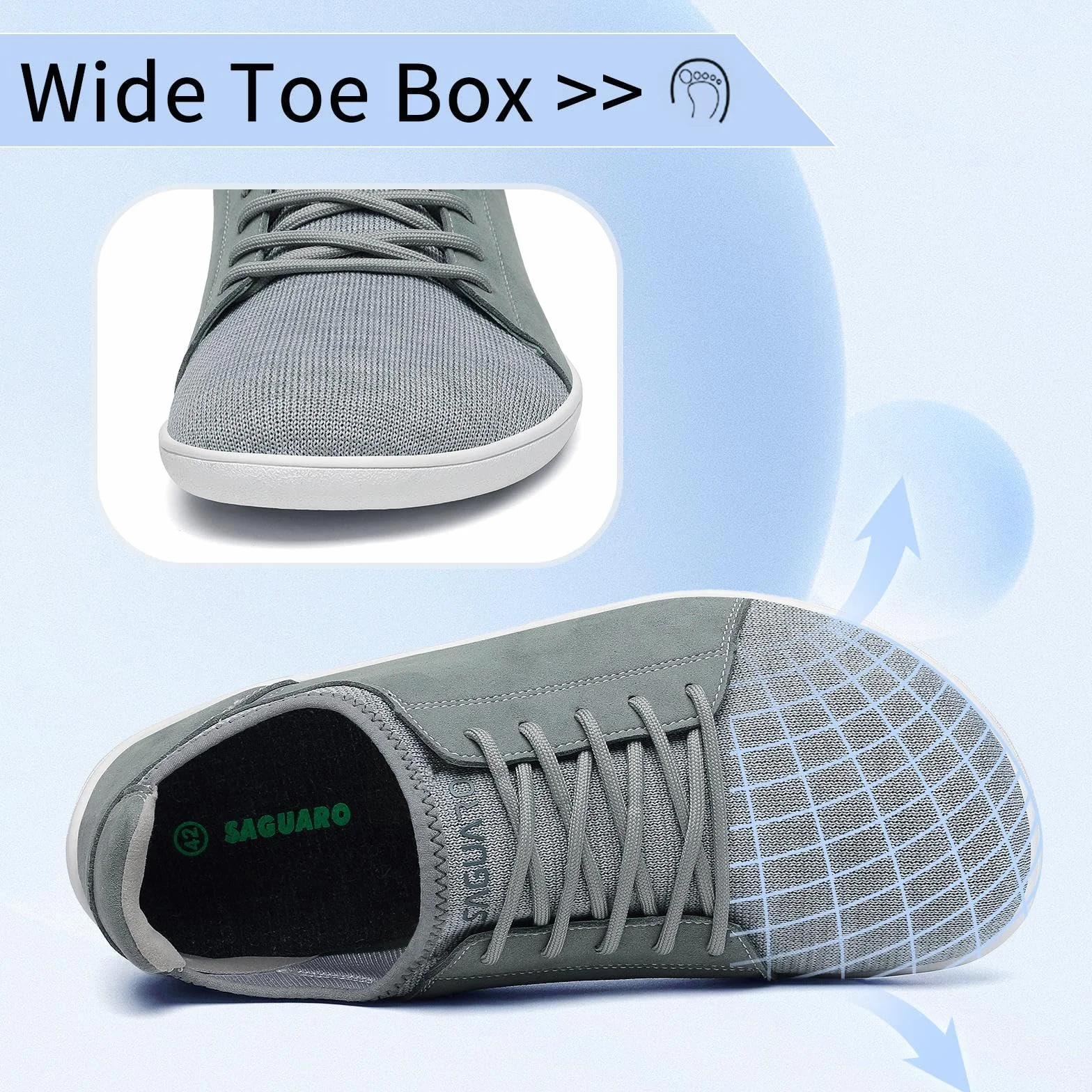 SAGUARO Barefoot Luck III Minimal Sneakers Lightweight Knit Shoes Unisex Gr.36-48