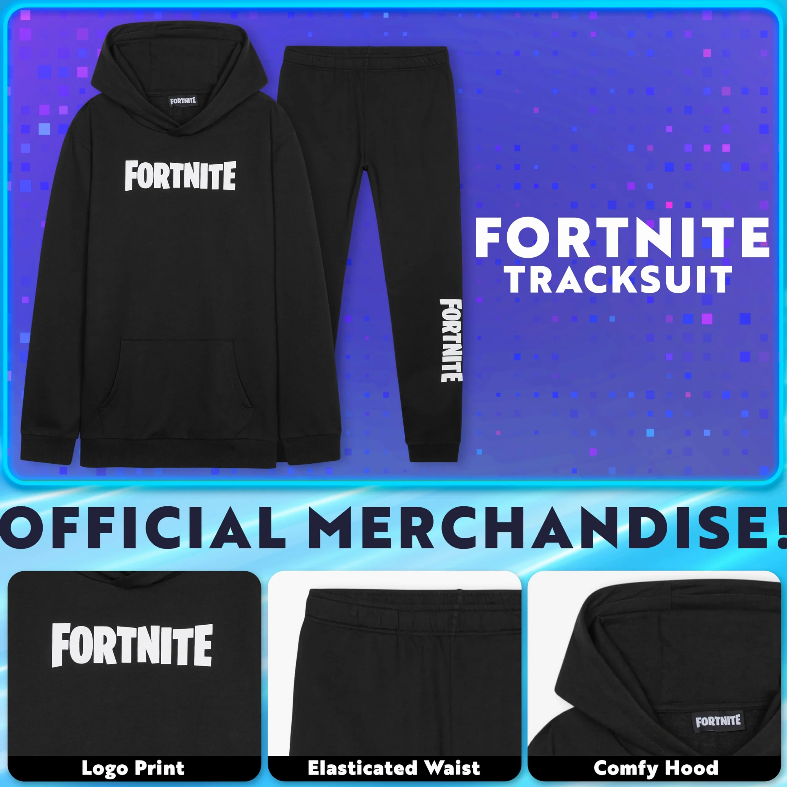 Fortnite Chándal Niño Sudadera con Capucha y Pantalón Ropa Deportiva Infantil Cálida