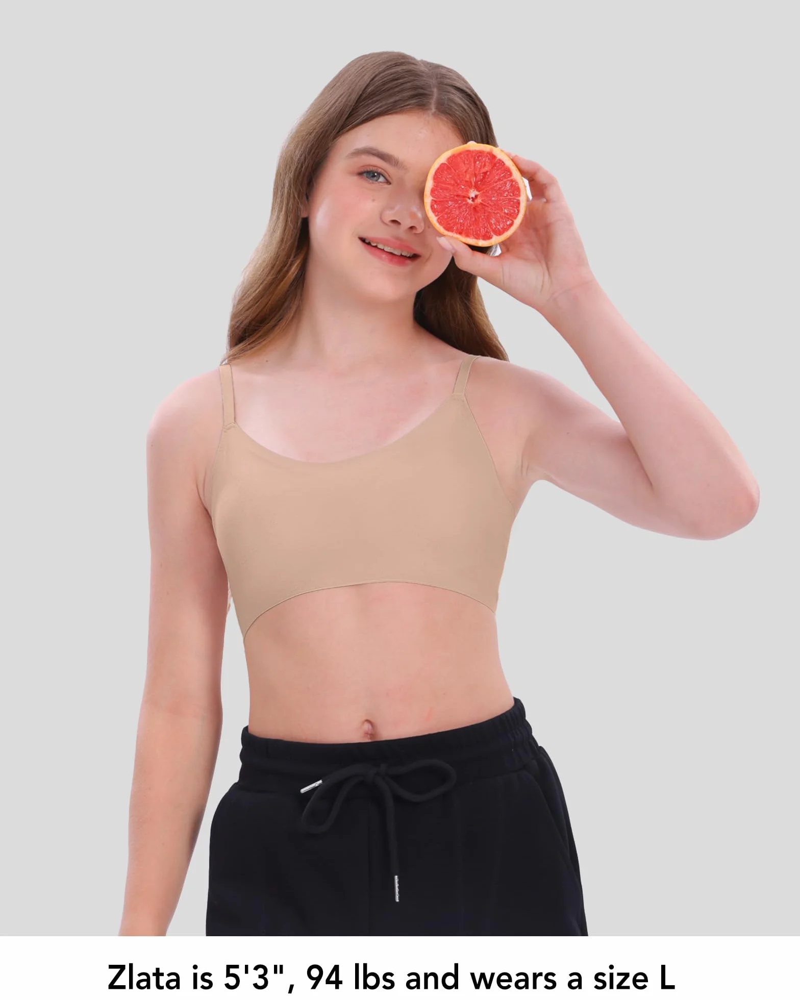 SALIA Girl Sujetadores de Entrenamiento para niñas con Acolchado Fijo Suave, sin Costuras, Deportivos para niñas de 10 a 16 años, diseño de Correa Ajustable