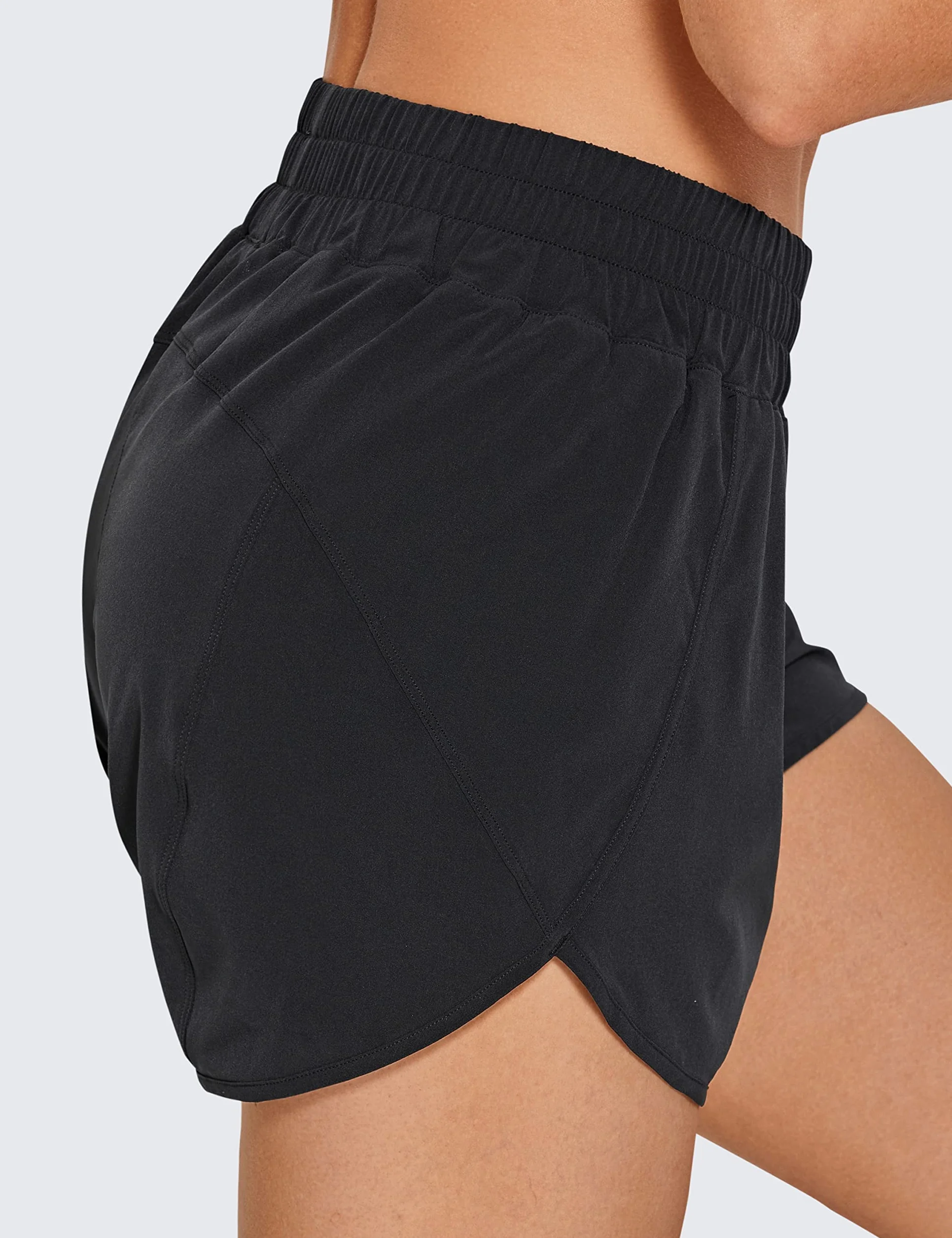 CRZ YOGA Shorts de Running con Delfines de Cintura Alta para Mujer