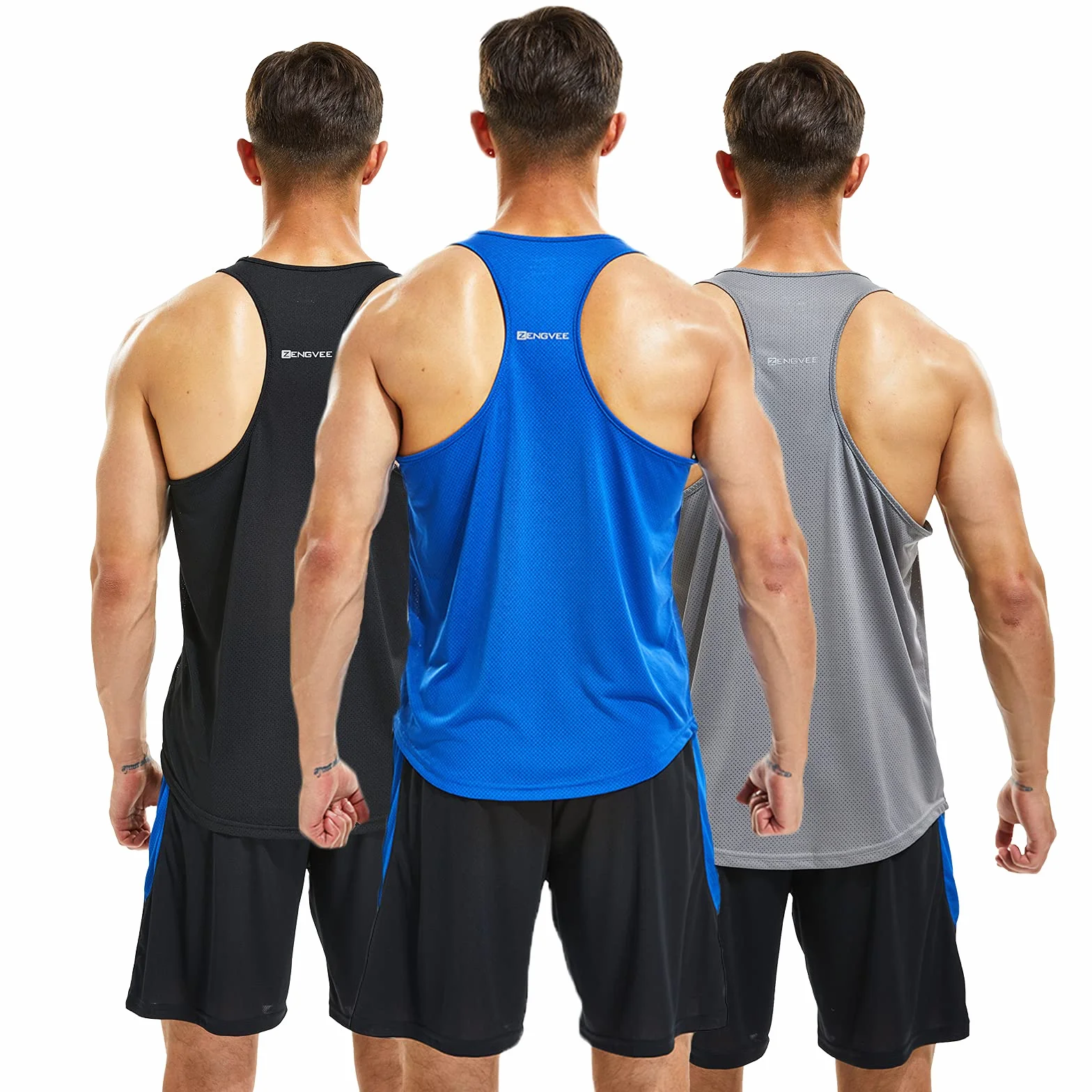 frueo 3 Pack Camiseta de Tirantes Deportiva Hombre Culturismo Fitness Tank Top Hombre Gym sin Mangas T-Shirts Chaleco