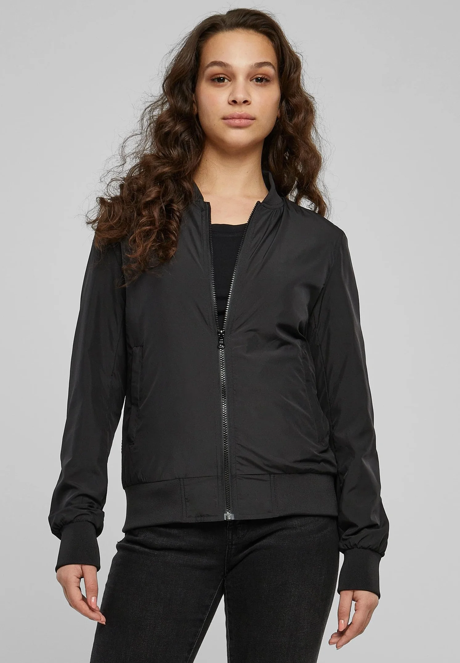 URBAN CLASSICS Chaqueta Bomber para Mujer con Bolsillos, Chaqueta Entretiempo otoño y primavera, Cazadora Acolchada de Corte Old School