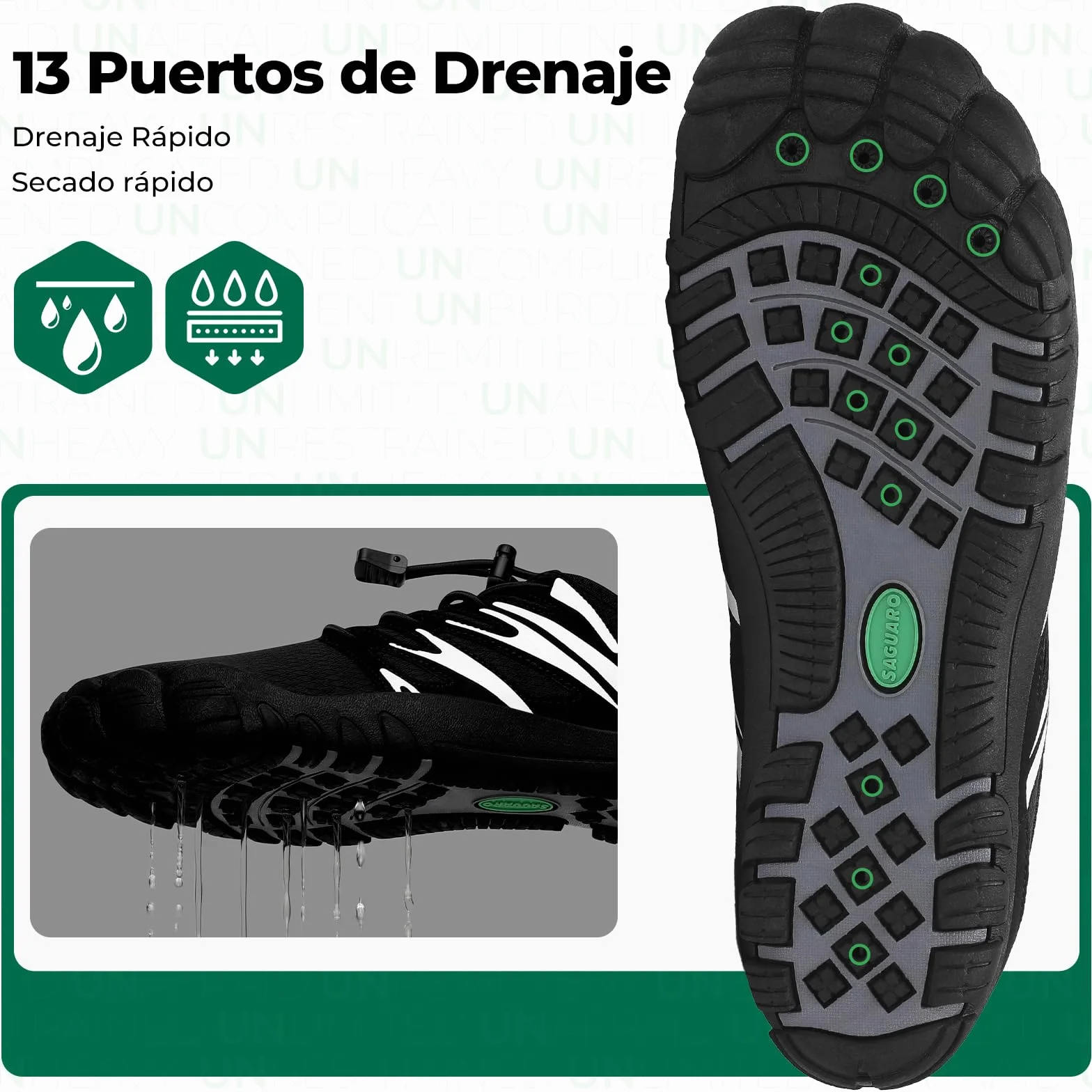 SAGUARO Zapatillas Barefoot Hombre Escarpines Transpirables Secado Rápido Antideslizantes 39-48