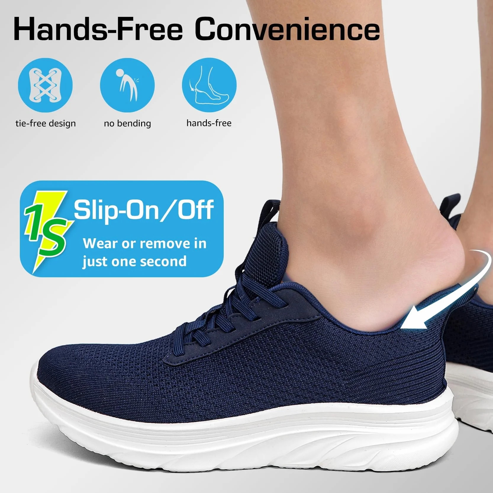 DimaiGlobal Zapatillas Deportivas Hombre Slip On Zapatillas de Deporte Sneakers Calzado Deportivo Ligeras y Transpirables Zapatillas Running Correr