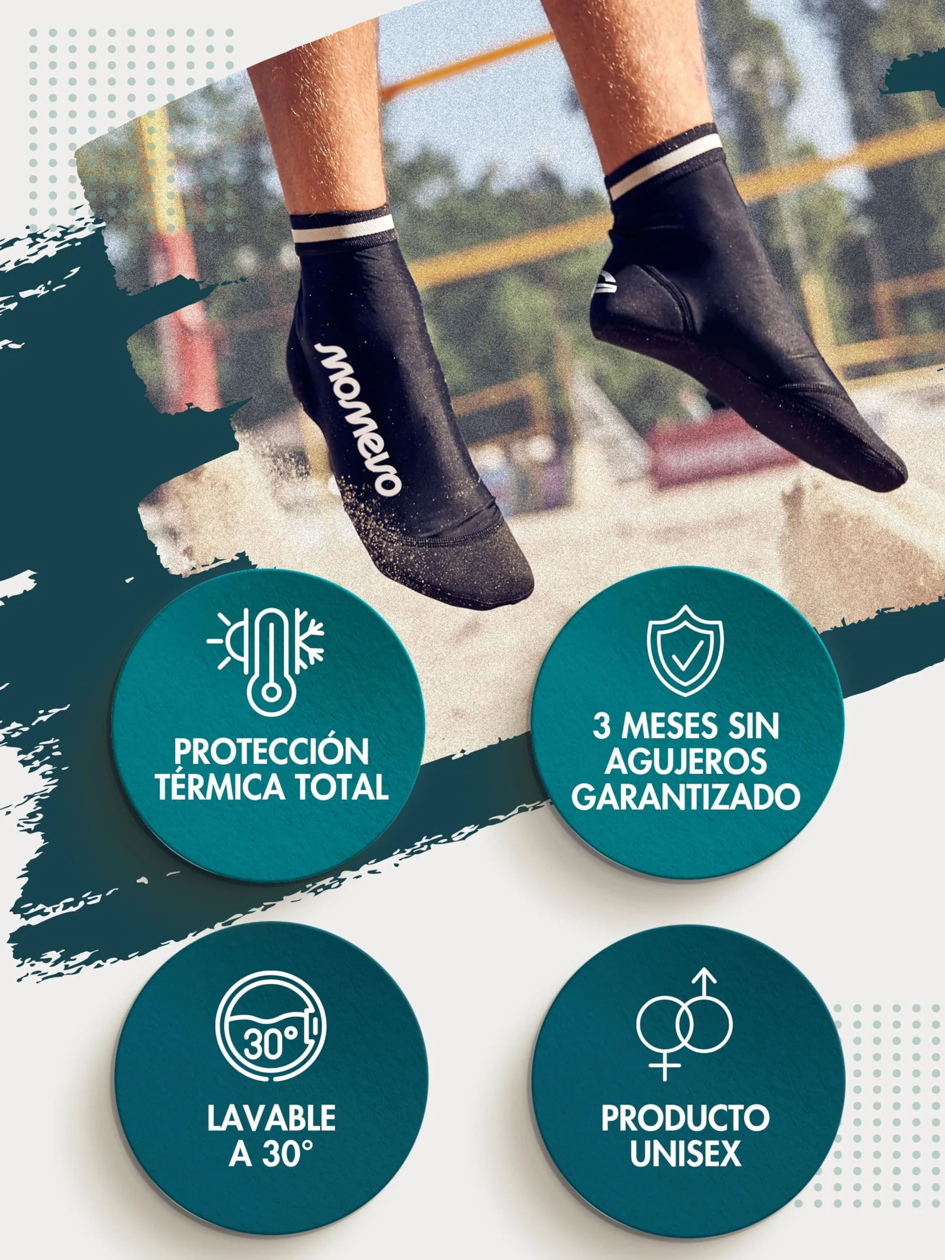 Calcetines de voleibol de playa Beachmates – Calcetines de playa protectores de neopreno y elastano – protección ideal contra el frío y el calor