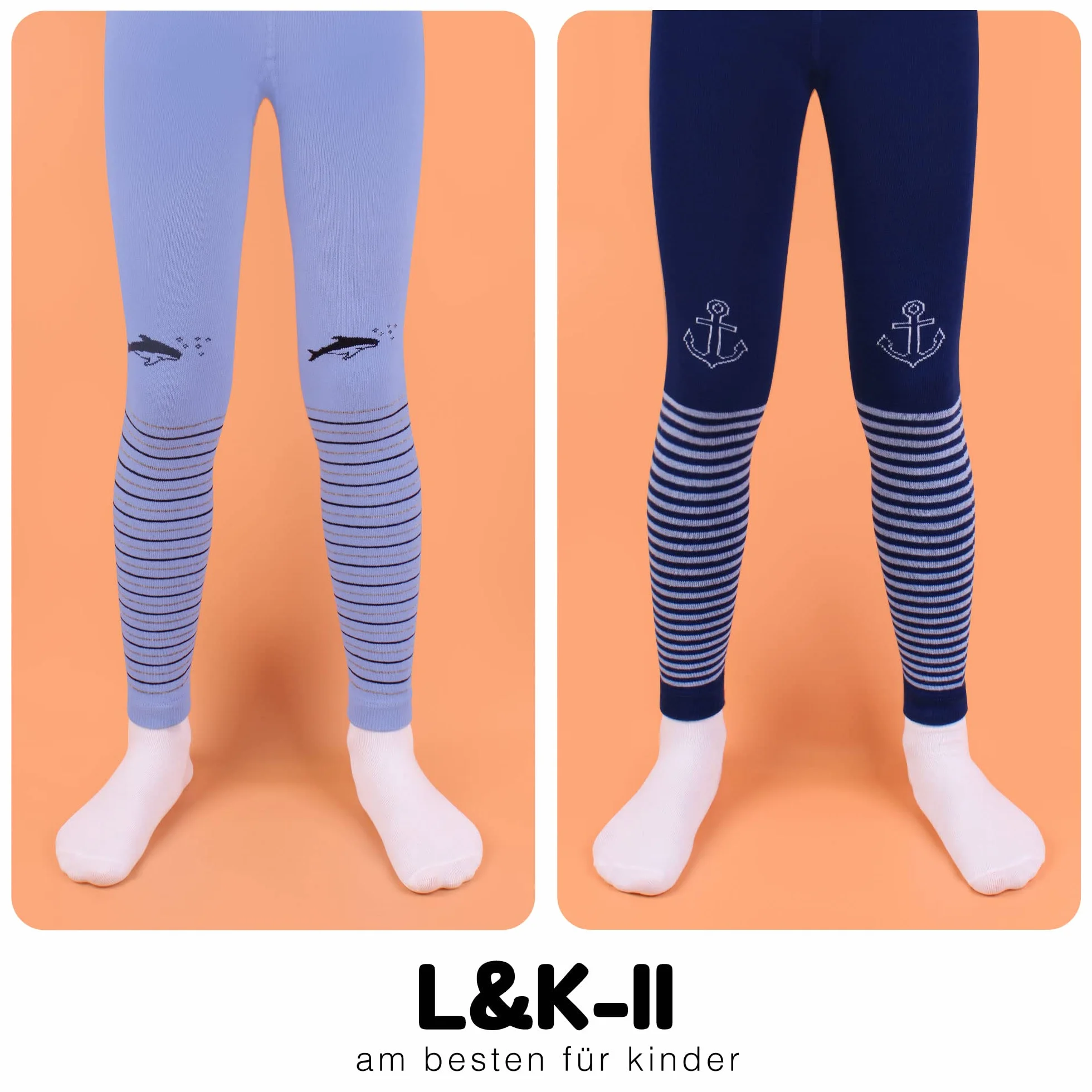 L&K-II Paquete de 5 Leggings para niños Pantalones para niños Pantalones Otoño Primavera Algodón hasta el Tobillo 2752