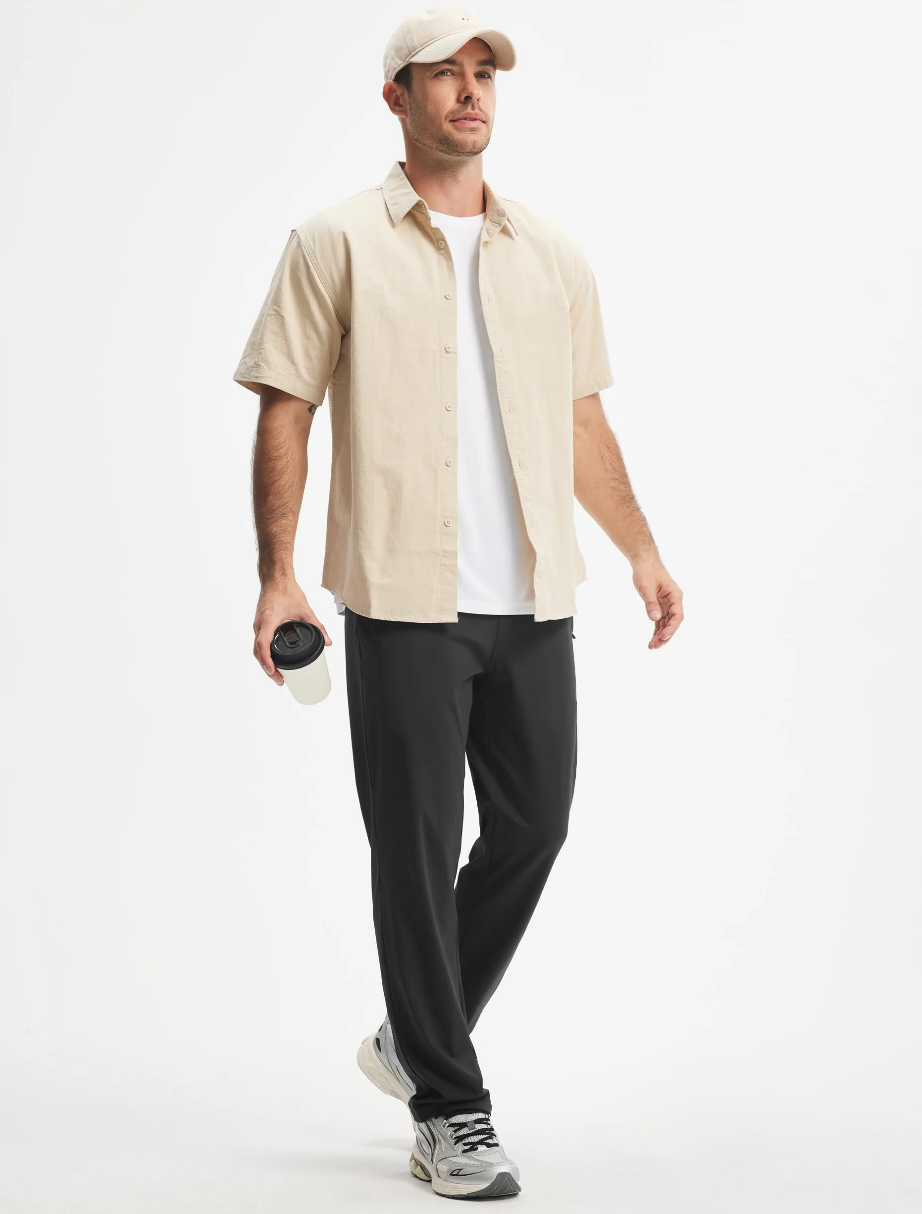 Libin Pantalon Chandal Hombre Recto Largos Deporte Running Pantalón Cintura Elástica de Fato Treino Gimnasio Chinos Jogger con Bolsillos de Cremallera