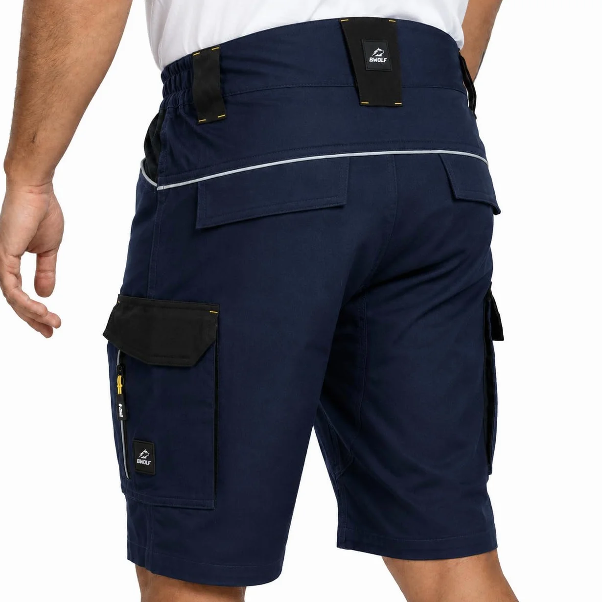 BWOLF Daytona - Pantalones cortos de trabajo elásticos para hombre, con muchos bolsillos