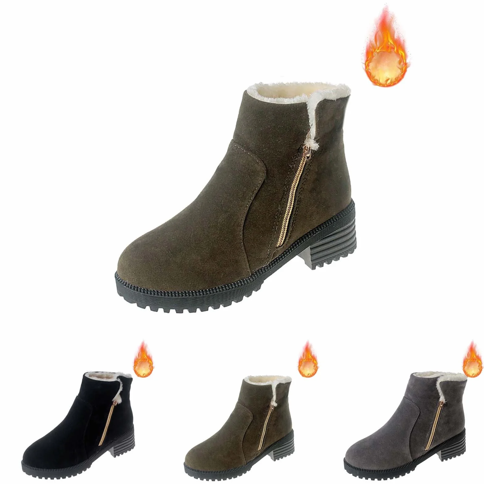 Cocila Botas Cálidas Y Acolchadas Para Mujer, Otoño E Invierno De Tacón Mujer Vaqueras Altas Piel Planas Botines Color Camel Planos Militares Montaña Schekers Ancho Especial Sapatos La Nieve