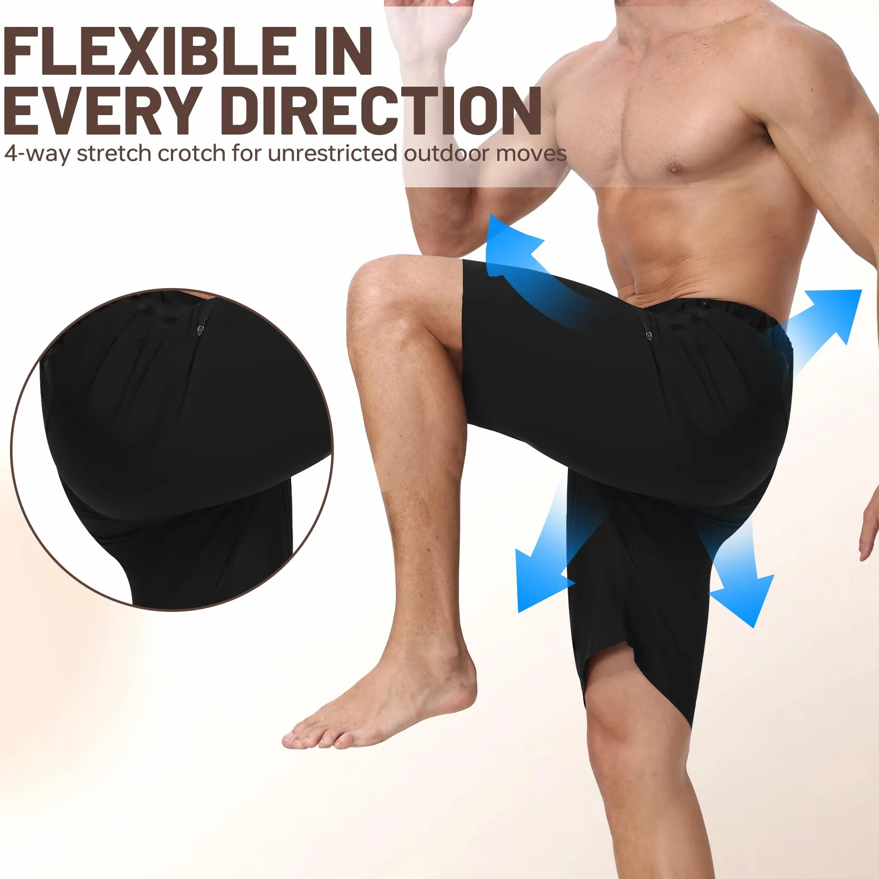 X-TIGER Pantalones Cortos Cargo Hombre Senderismo Verano Secado Rápido Transpirable Impermeable con 5 Bolsillos con Cremallera para Trekking Escalada Trabajo al Aire Libre
