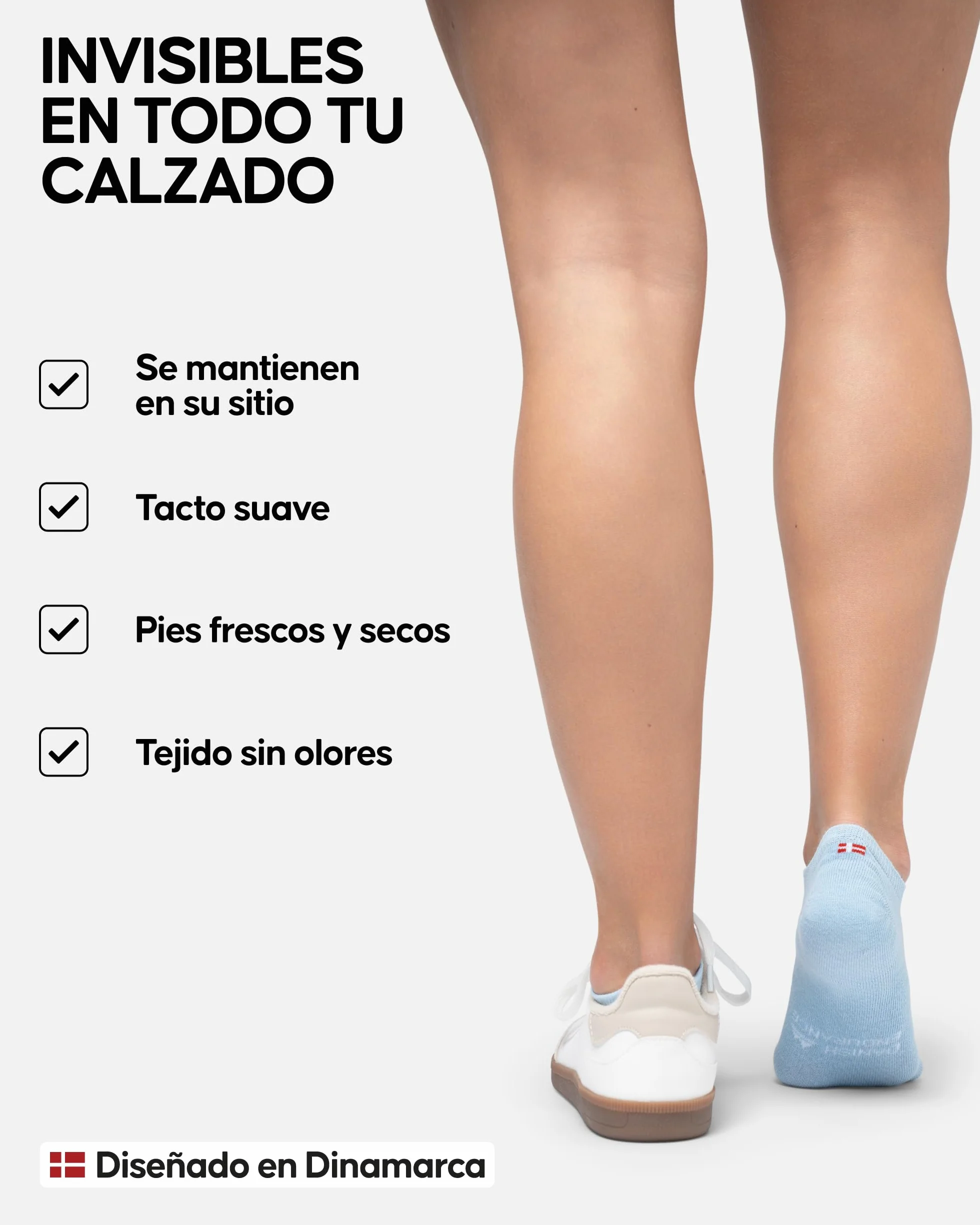DANISH ENDURANCE Pinkies en Bambú, Transpirables, Calcetines Invisibles para Verano Mujer y Hombre, 6 Pack