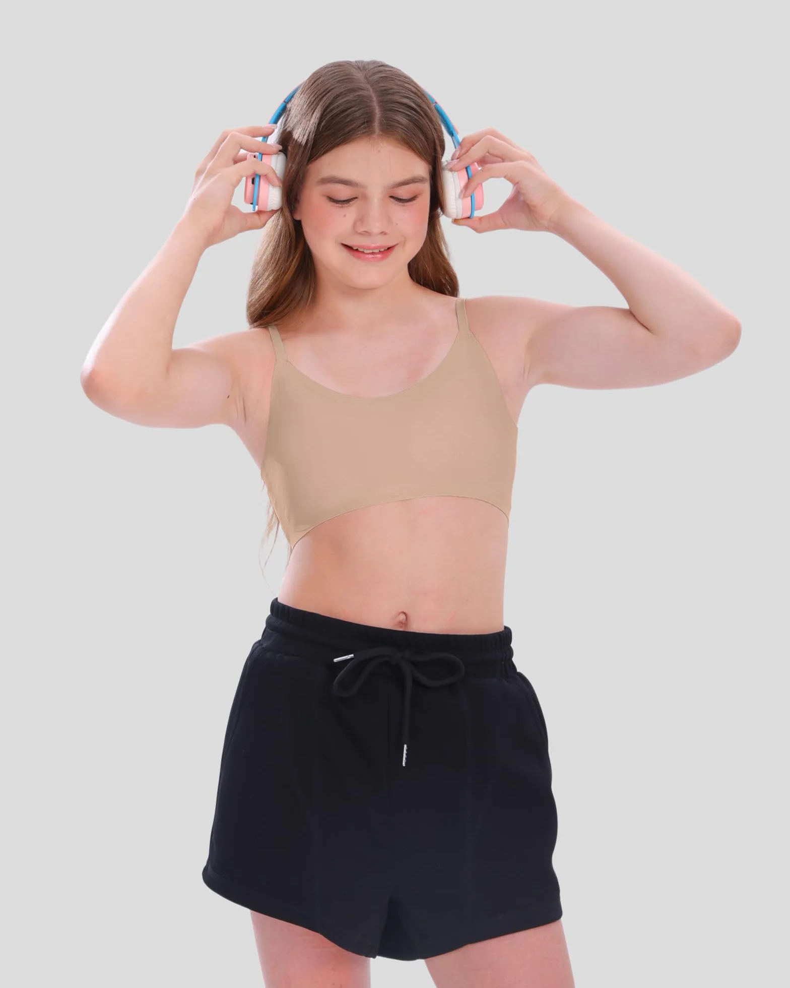 SALIA Girl Sujetadores de Entrenamiento para niñas con Acolchado Fijo Suave, sin Costuras, Deportivos para niñas de 10 a 16 años, diseño de Correa Ajustable