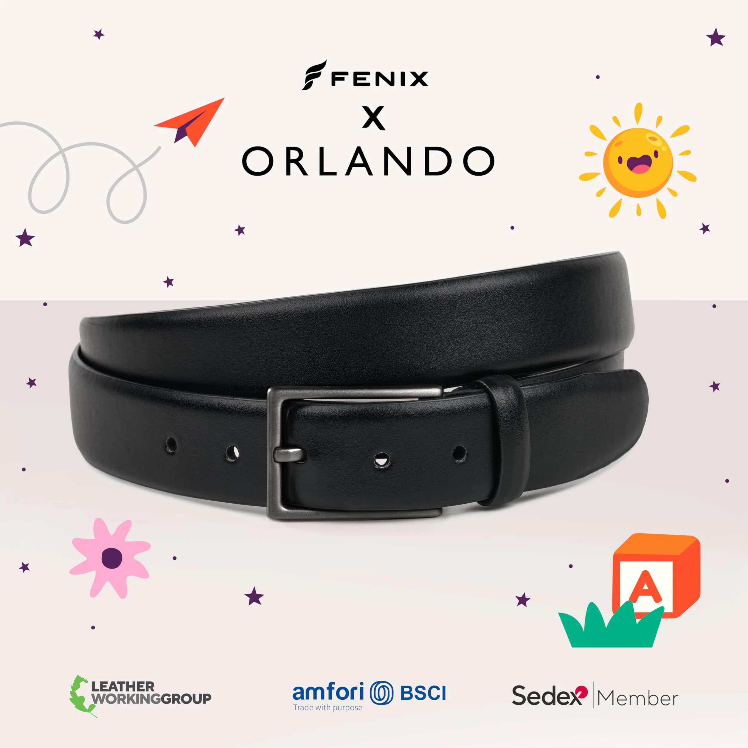 FENIX ORLANDO Cinturón Niños y niñas, cinturón ajustable de cuero para niños y adolescentes, talla 55 cm - 75 cm, hebilla sin níquel de 30 mm de ancho