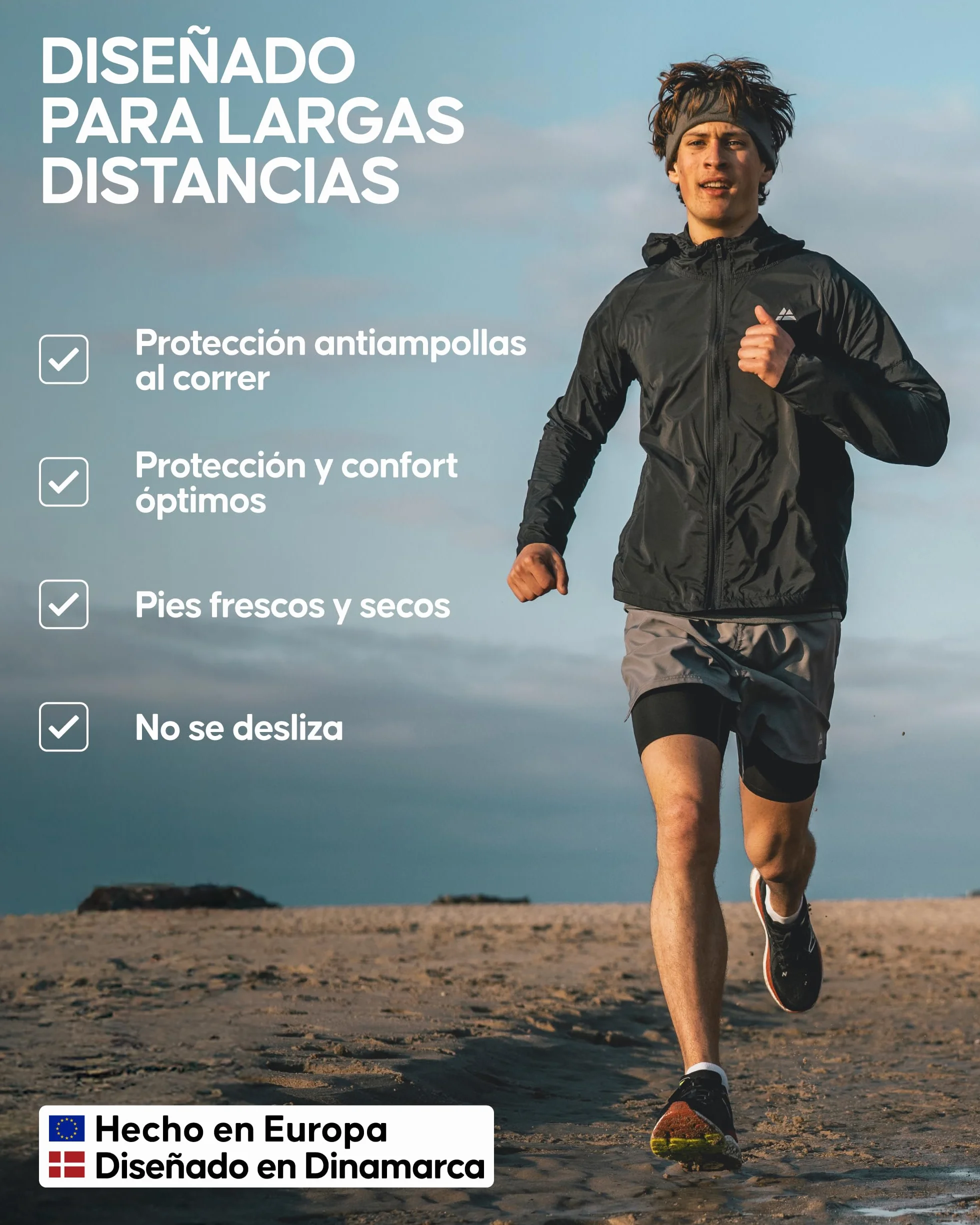 DANISH ENDURANCE Calcetines Cortos de Running, Calcetines Deportivos Antiampollas, Técnicos, Deporte, para Hombre y Mujer, 3 Pack