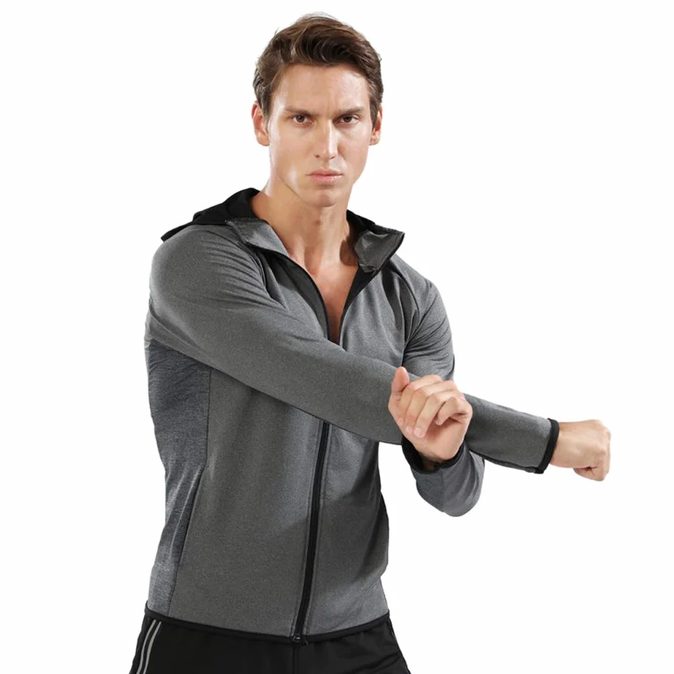 Muscle Alive Sudaderas con Capucha para Hombre Cremallera Corriendo Chaqueta Deporte Gimnasio