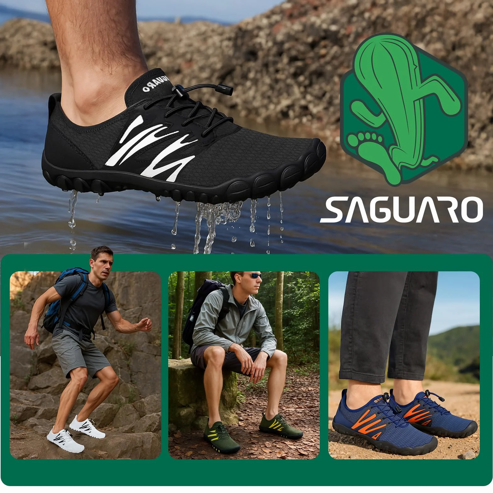 SAGUARO Zapatillas Barefoot Hombre Escarpines Transpirables Secado Rápido Antideslizantes 39-48